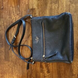 Kate Spade NY Jackson Black Pebbled Leather Crossbody Bag Purse Top Zip